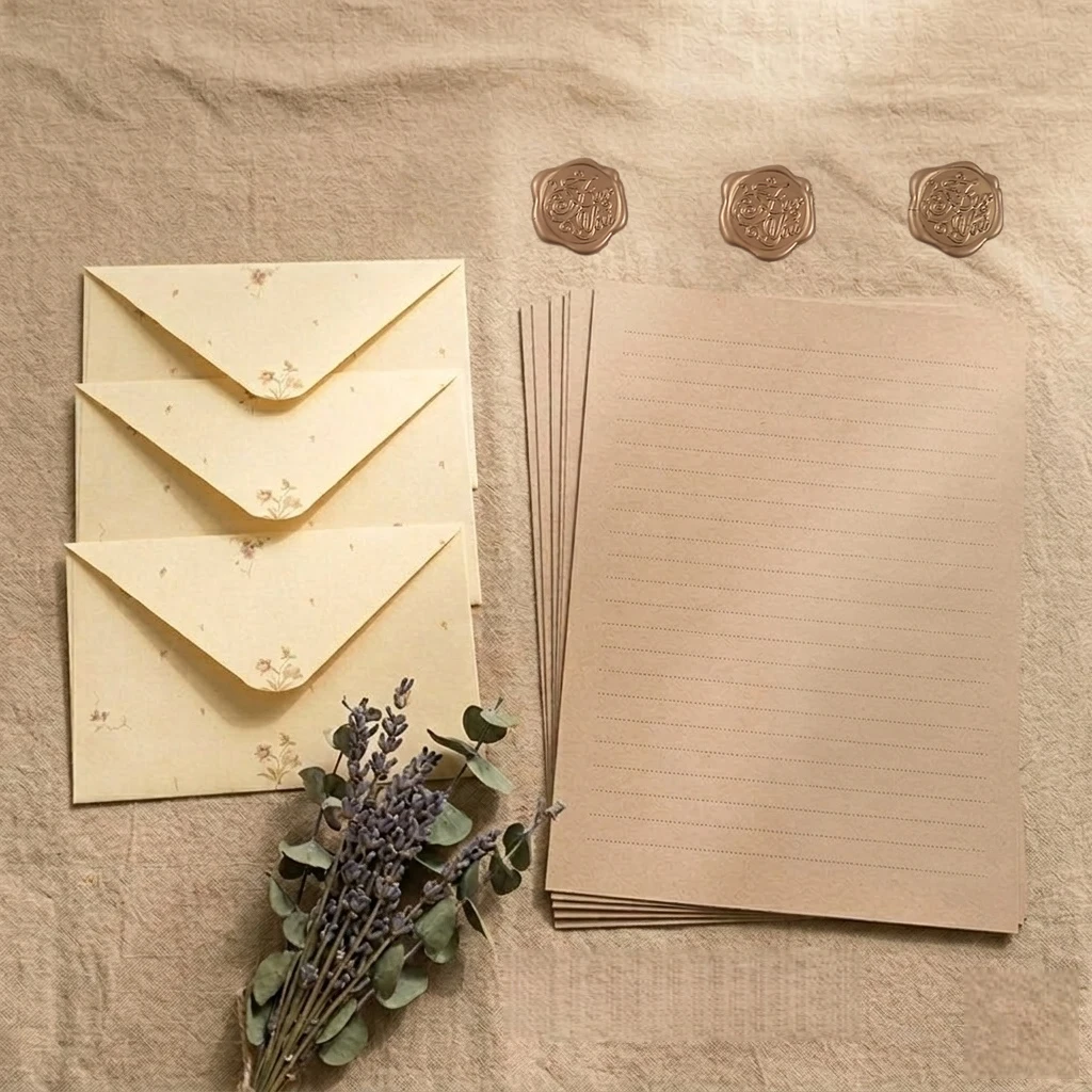 16PCS Vintage Floral Stationery Set Elegant Letter Paper and Envelopes Cottagecore Flower Writing Pad Love Confession Organizer