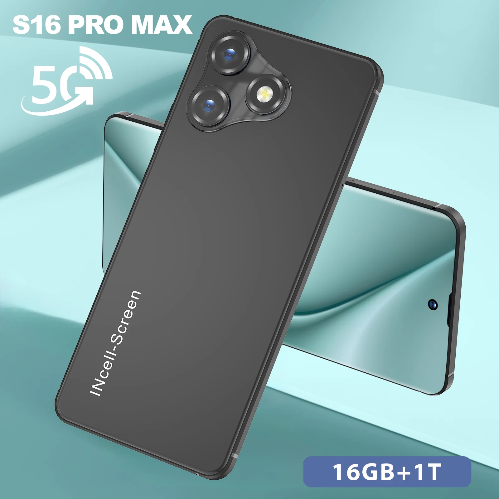 

Global Version S16ProMax Smartphone 5G Android 7.3-inch 16GB RAM 1TB RAM Dual SIM 8800mAh 64+108MP Camera Original Mobile phones