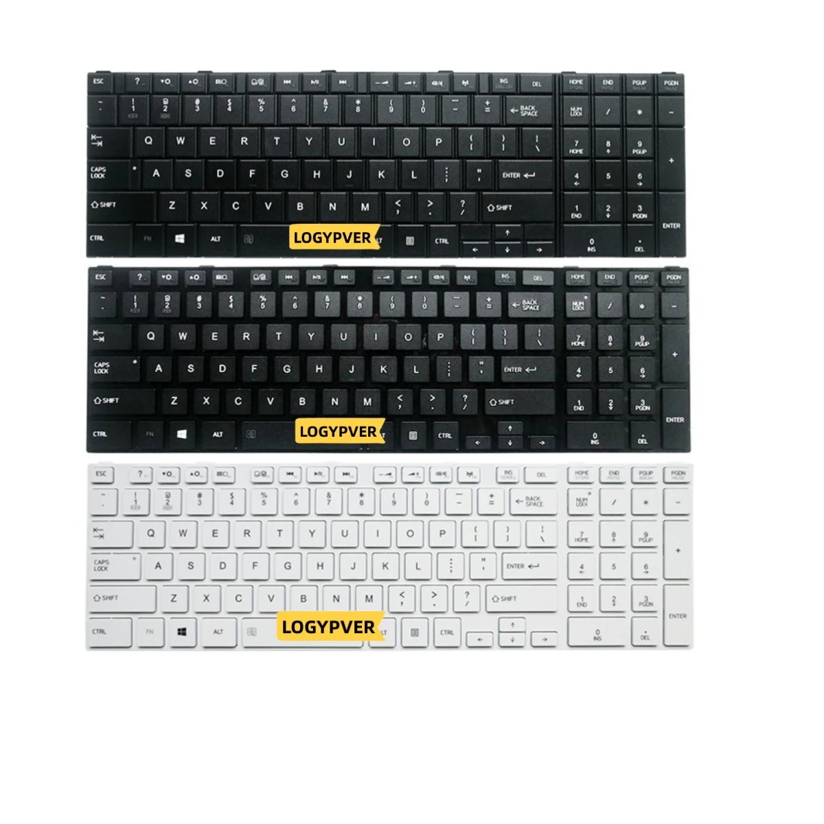 US Keyboard for TOSHIBA SATELLITE C855 C855D L850 L850D C850 C850D L855 L855D L870 L870D US Laptop English Black White