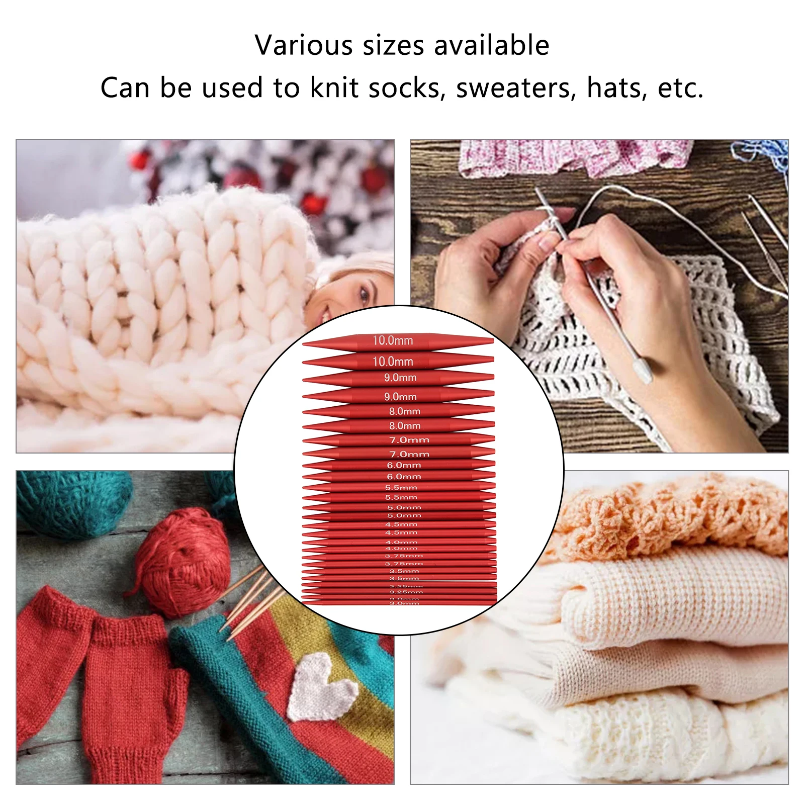 

Knitting Needles Set Various Sizes Available Circular Knitting Needles Wide Uses for Hats for Sweaters for Socks