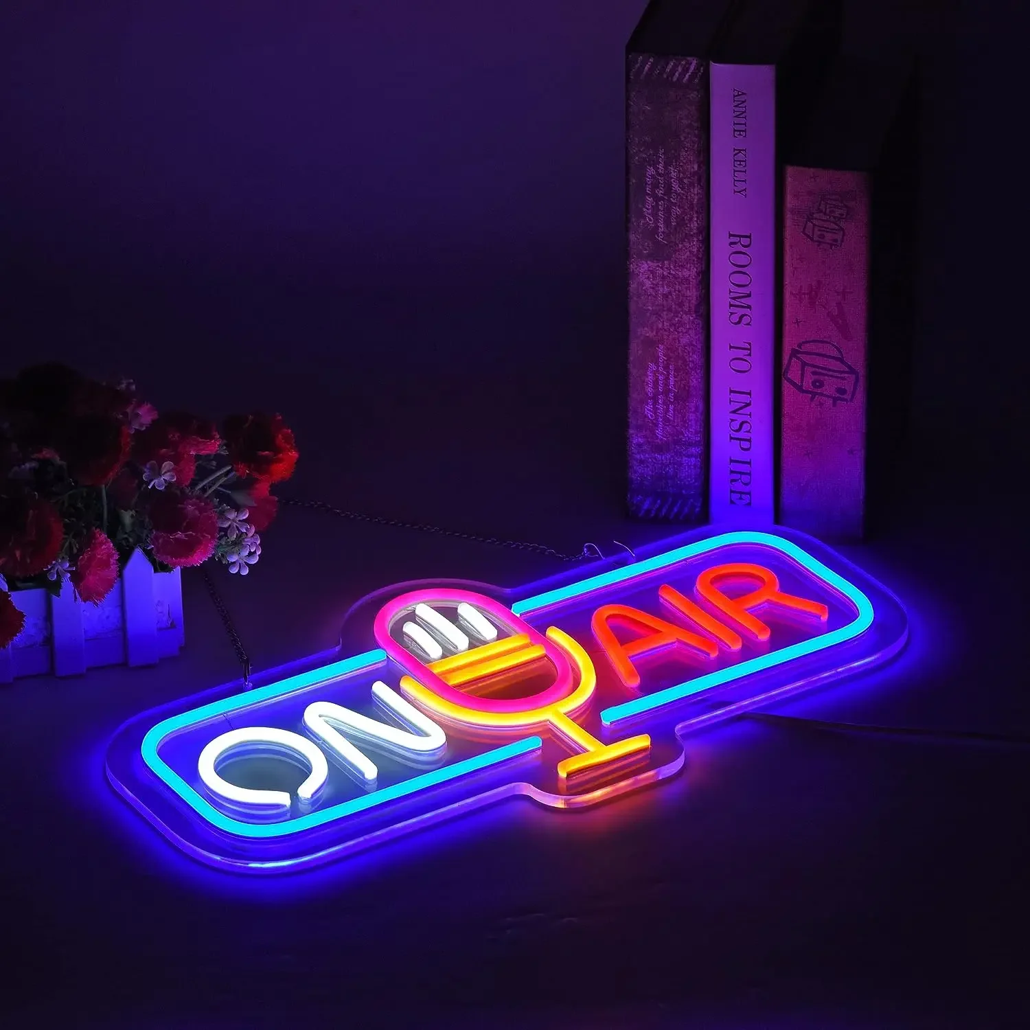 On Air Microphone Neon Sign LED USB Dimmable neon Light for Studio club Music Bar Live Stream Karaoke Wedding party wall Decor