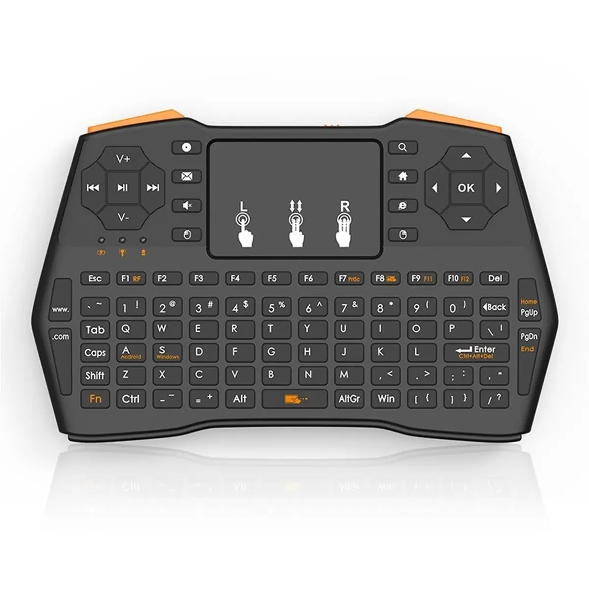 No Backlit 2.4GHz Mini Wireless Keyboard with Touchpad English Air Mouse Remote Control for Android TV Box PC