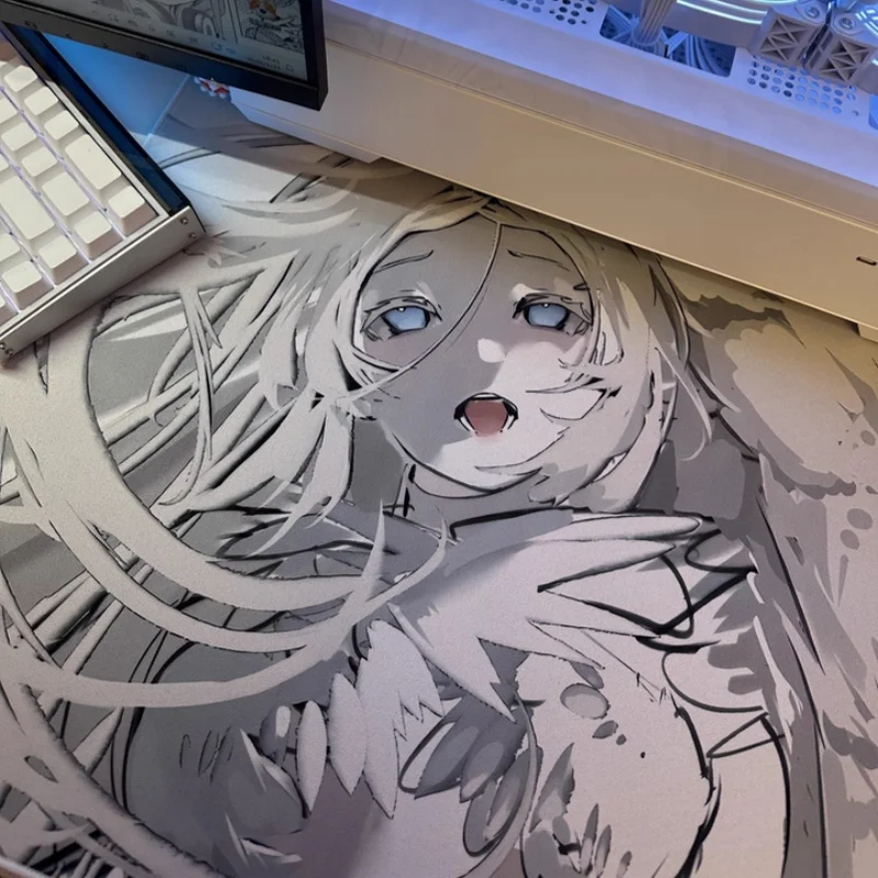 لوحة ماوس ألعاب Zoepad Angel v2 لوحة ماوس رياضية إلكترونية أنيمي سطح متوازن + سطح مرآة بورون لهدايا ألعاب VALORANT