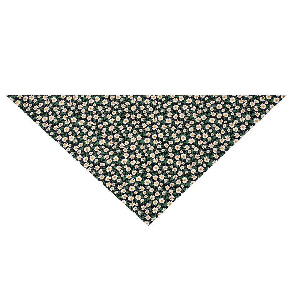 Dog Bandanas Pet Scarf Saliva Towel Daisy Pattern Washable Dog Neckerchief Bib Pet Triangle Scarf for Small Large Dogs