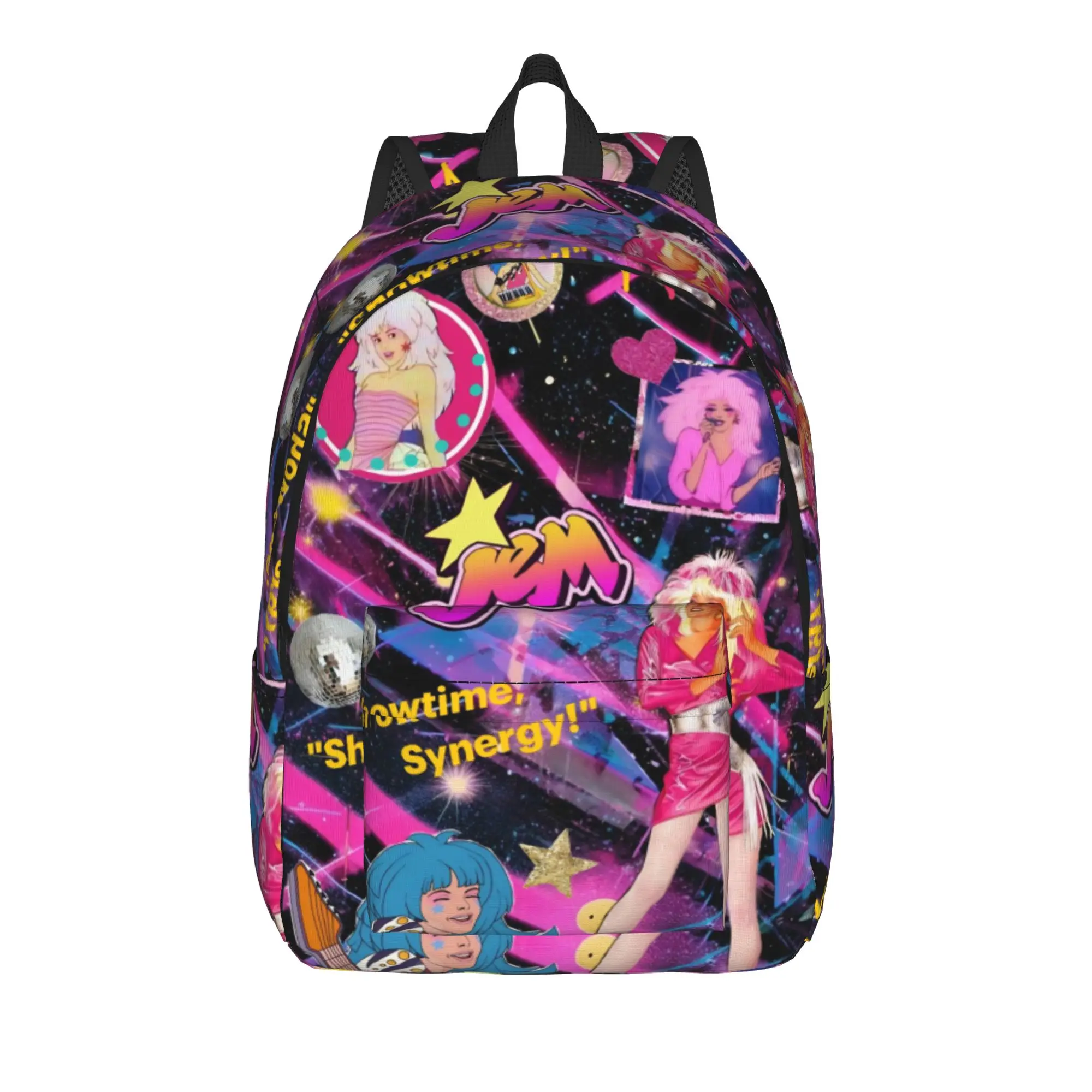 Jem And The Holograms Casual Backpack Outdoor High School Hiking Travel  Daypack for Men Women Laptop Computer Canvas Bags