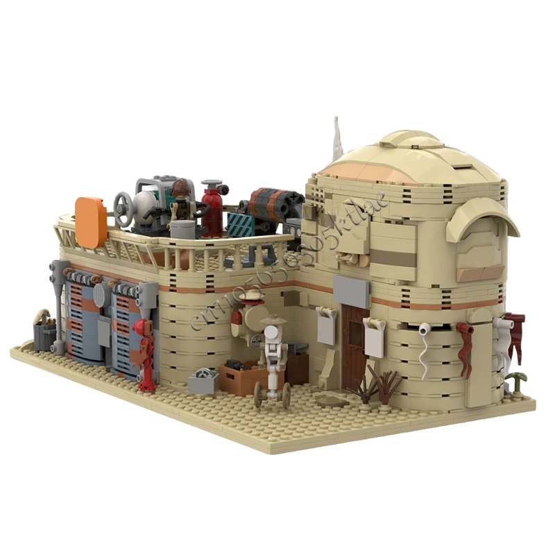 1129 PCS MOC Star Battle Desert Flying Motorcycle Garage Model Building Block Brick Creative Assembly Educational Birthday Gifts