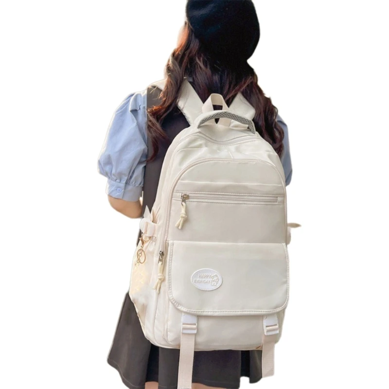 Mochila nailon delicada para adolescentes, bolso escolar espacioso, mochila para estudiantes con mochila para ordenador y