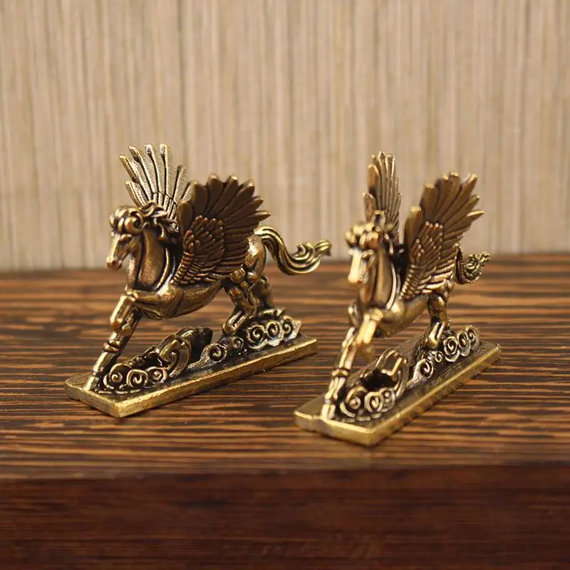 2026 الصينية زودياك تمثال حصان البرونزية الحصان سطح المكتب الديكور غرفة المعيشة طاولة شاي النحت المعادن الحرفية ديكورات المنزل