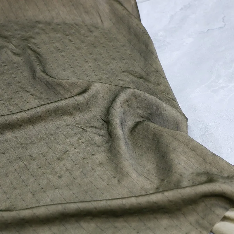 22 momme yarn-dyed plain crepe satin soil-dyed silk striped fabric elegant Hanfu and cheongsam in multiple colors