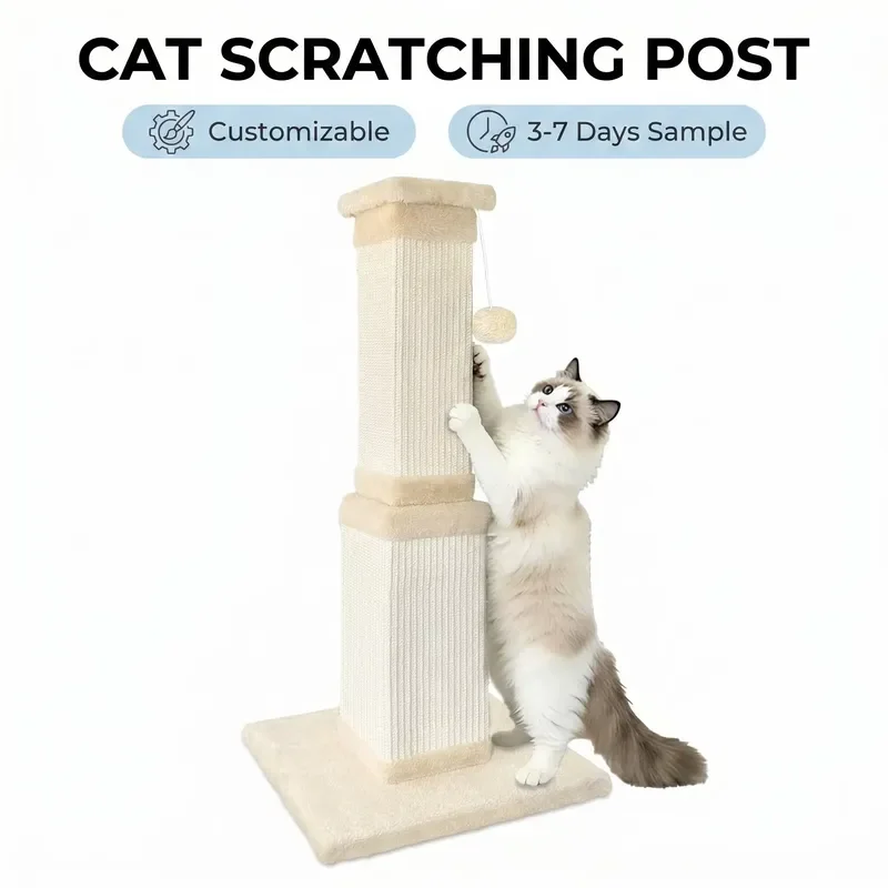 New Arrival Eco-friendly Modern Sisal Beige Cat Scratcher Customized Brand Logo Indoor Cat Tree Sofa Protector All Carton