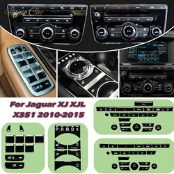 For Jaguar XJ Interior Button Cover 2010-2015 Center Console Repair Sticker Black for Jaguar XJL Start Stop Switch Dash Trim