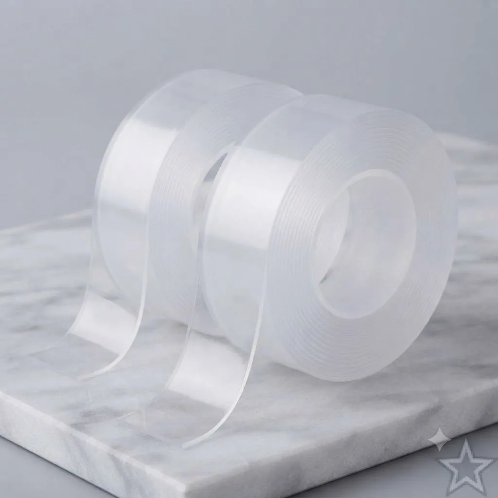 Washable Nano Tape 10M x 20mm 2 Rolls Reusable Clear Double Sided Gel Tape for Car Interior Mounting