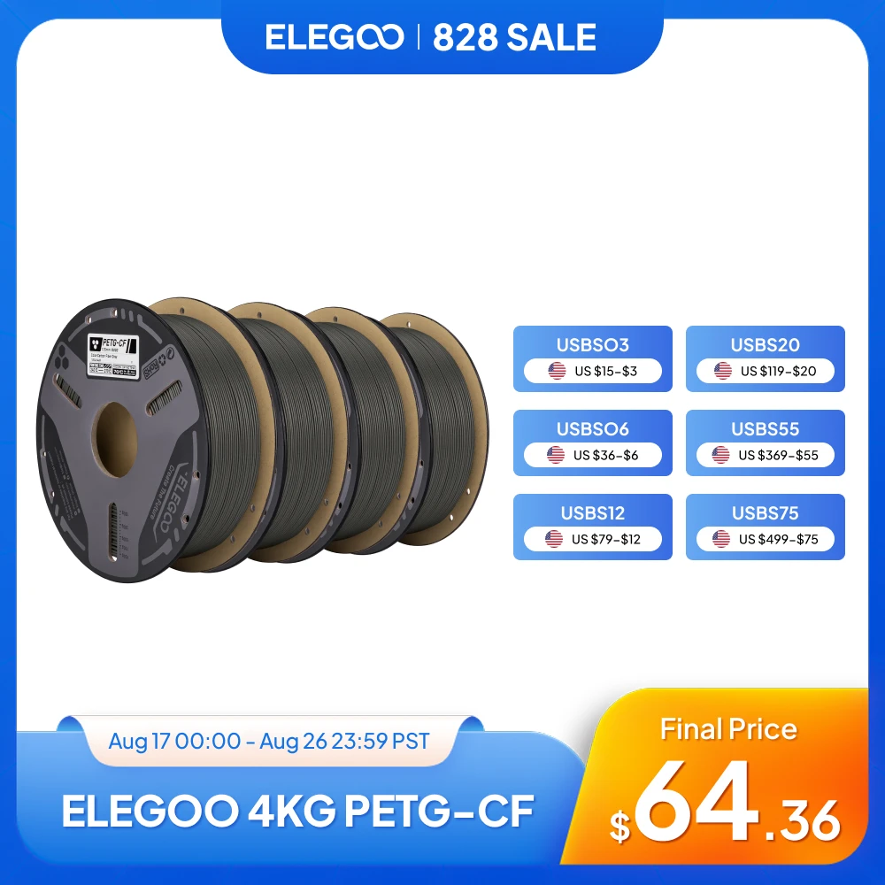 3D Printing Elegoo - ﻿ ELEGOO PETG-CF Carbon Fiber Filament