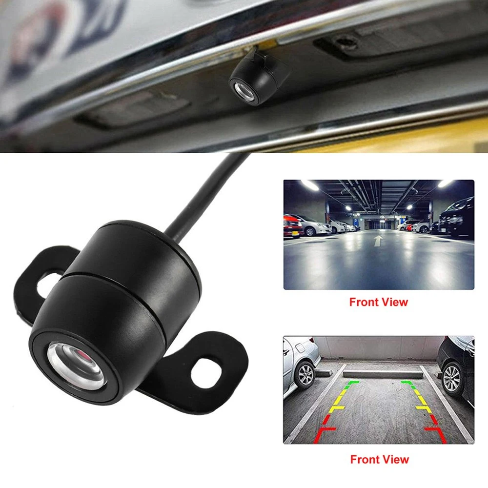 Car Rear View Camera Vision Reversing Auto Parking Monitor Waterproof 8 LED Night 170 Degree HD Video Round Back Up Camera