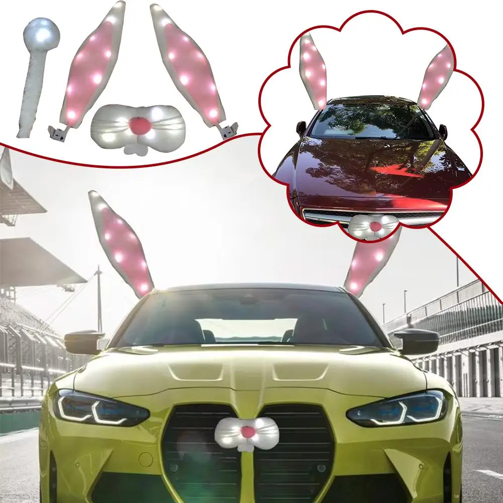 

Christmas Car Costume Auto Decoration Car Rabbit Ears & Nose Kit Rabbit Christmas Costume Auto Decoration For Vehicle SUV I8F7