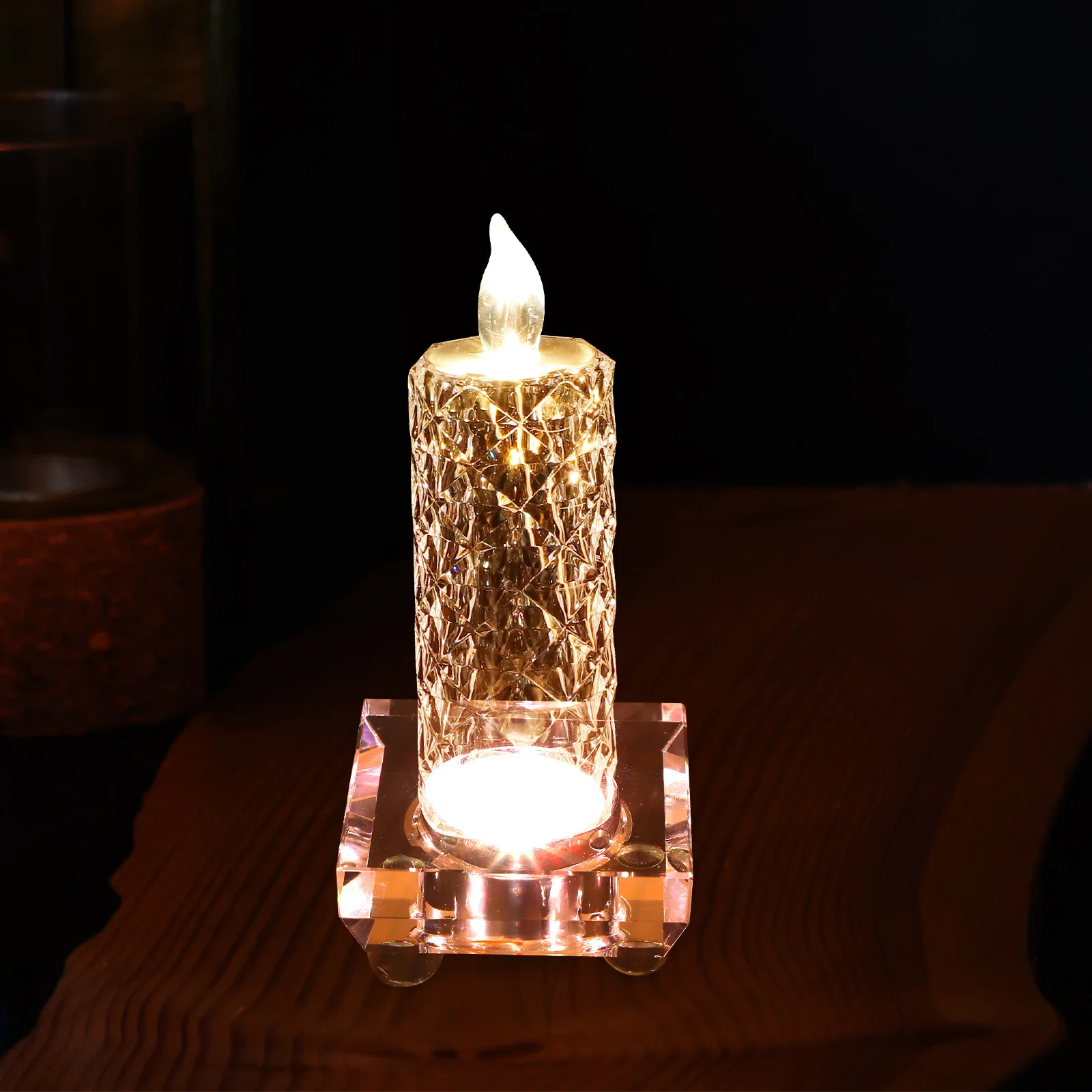 

Glowing LED Base Square Crystal Ball Stand for Crystal Photos Glass Acrylic Jewelry Resin Collectibles Home Decoration Night