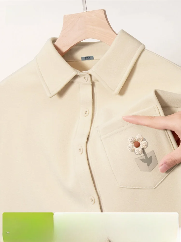 

Женская флисовая рубашка Snow Flying с длинным рукавом, повседневная, свободного кроя, весенняя новинка, удобная, дышащая, из смесового полиэстера