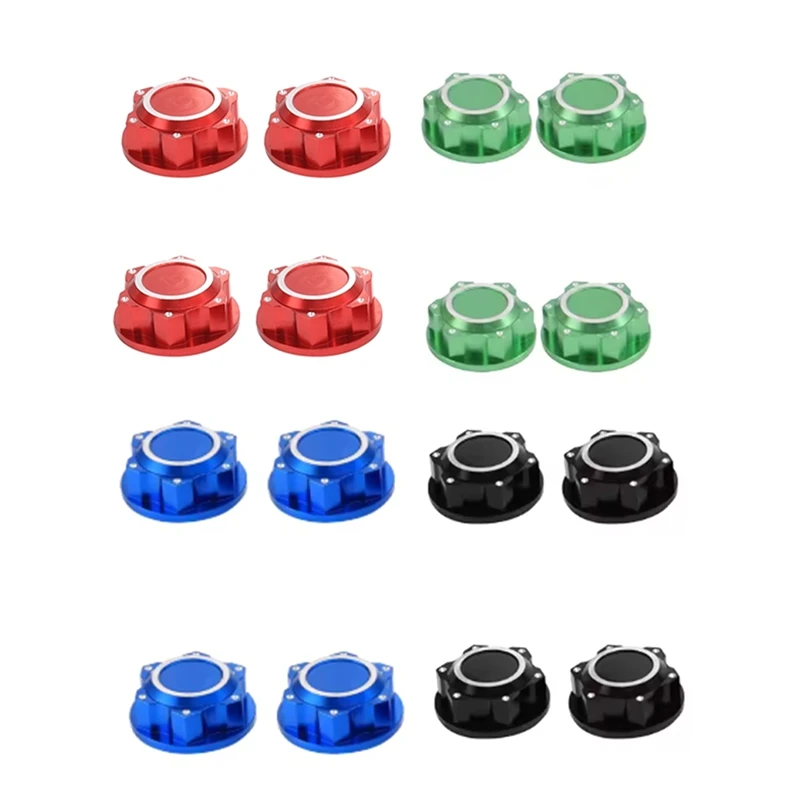 4Pcs Aluminum For Arrma 1/5 Kraton 8S Outcast 8S RC Car 24Mm Hex Wheel Nuts Wheel Hub Cover Dustproof Anti-Skid