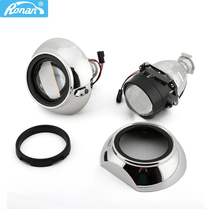 RONAN 2.5inch Bi-Xenon HID Projector Ver8.1 Lenses Headlight Iris Smax GTI Shrouds Retrofit H1 H4 H7 Headlamp Car Styling