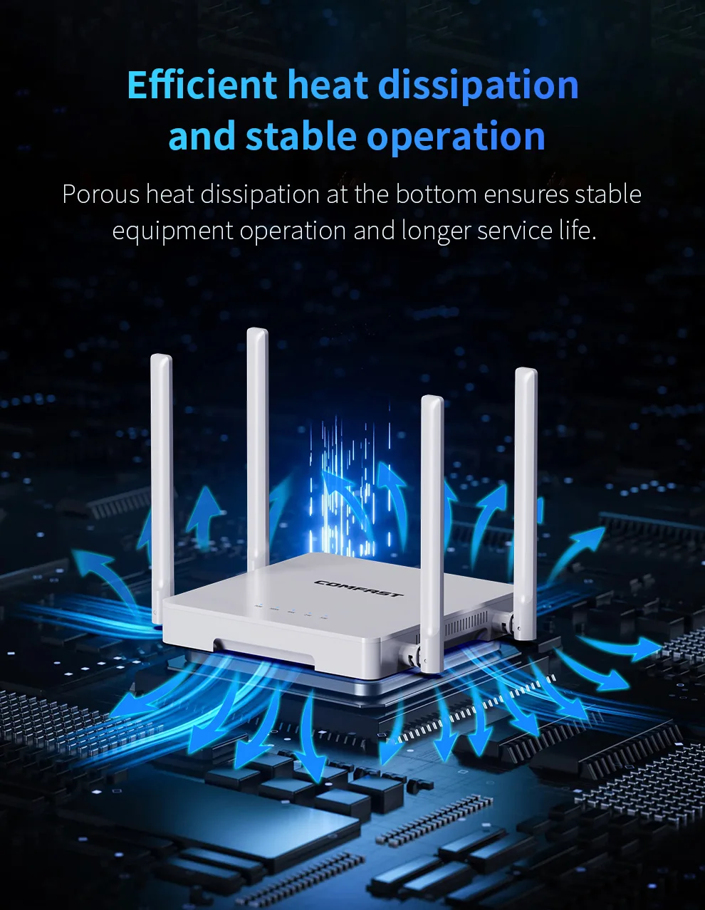 Imagem -04 - Comfast-roteador Wifi sem Fio de Banda Dupla Poderoso Roteador de Malha Antena 5dbi 2.4g e 5ghz 3000mbps Gigabit Wpa3 Casa Ax3000