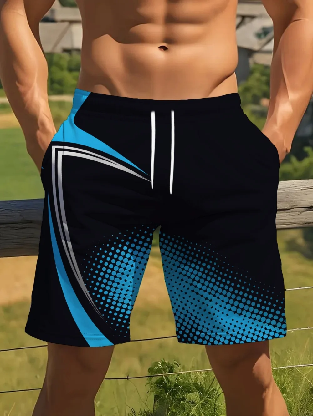 2026 Summer Fashion Men's Casual Shorts Drawstring Pocket Quick-Dry 3D Print Shorts Sportswear Football Basketball Men's Shorts