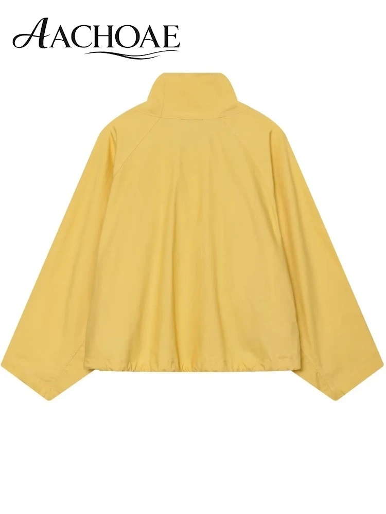 AACHOAE Women Oversized Drape Collar Jacket Lightweight Windbreaker Coat Casual Loose Short Jacket