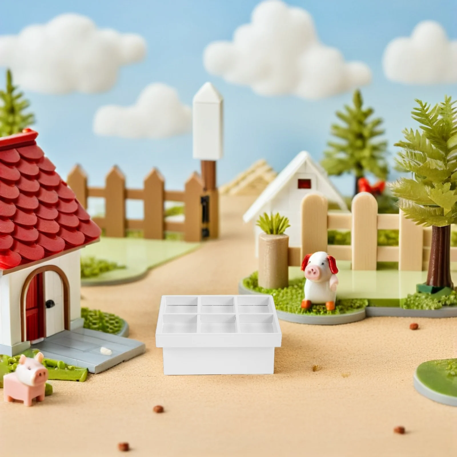 Prateleira de madeira em miniatura para casa de bonecas, rack de frutas e vegetais, mini armário de exibição de mercearia, acessórios de cozinha de plástico