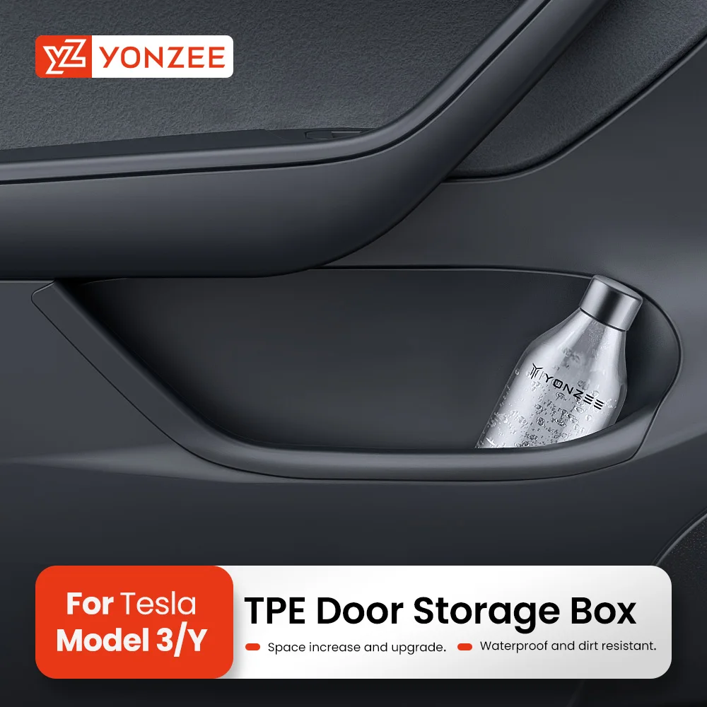 YZ 2pcs Door Storage Box Can for Tesla Model Y 2018-2023 Door Trash Interior Storage Modification Accessories