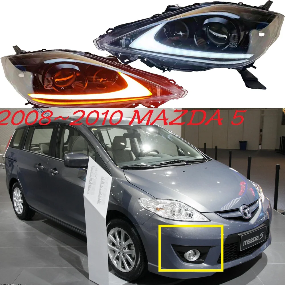 car bupmer head light for mazda5 headlight mazda 5 daytime light 2008~2010y LED car accessories DRL fog for mazda5 headlamp