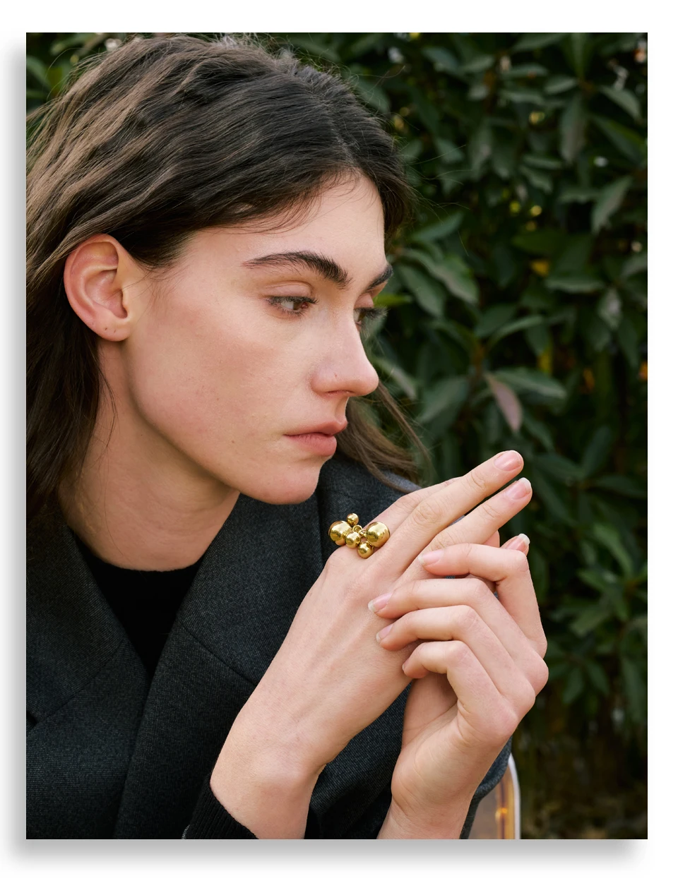 Yhpup # Edelstahl-Perlen, Kugel, handgefertigter Ring, rostfrei, 18 Karat PVD-beschichtet, personalisierter, trendiger Charm-Fingerschmuck 2025 – Detail 6