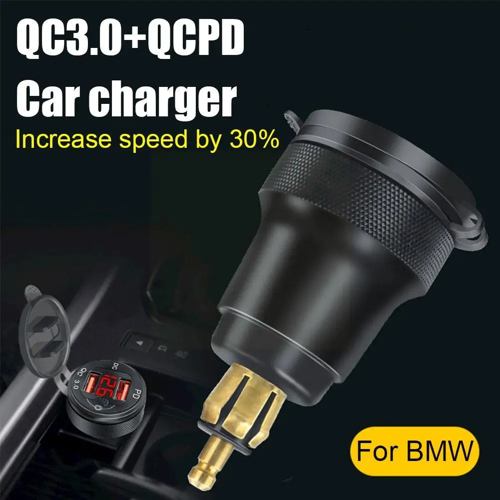 Car Motorcycle Charger Dual USB QCPD Fast Charger 12-24V QC3.0 Aluminum Alloy Charging Adapter For BMW R1200GS R1250GS F800 E7T9