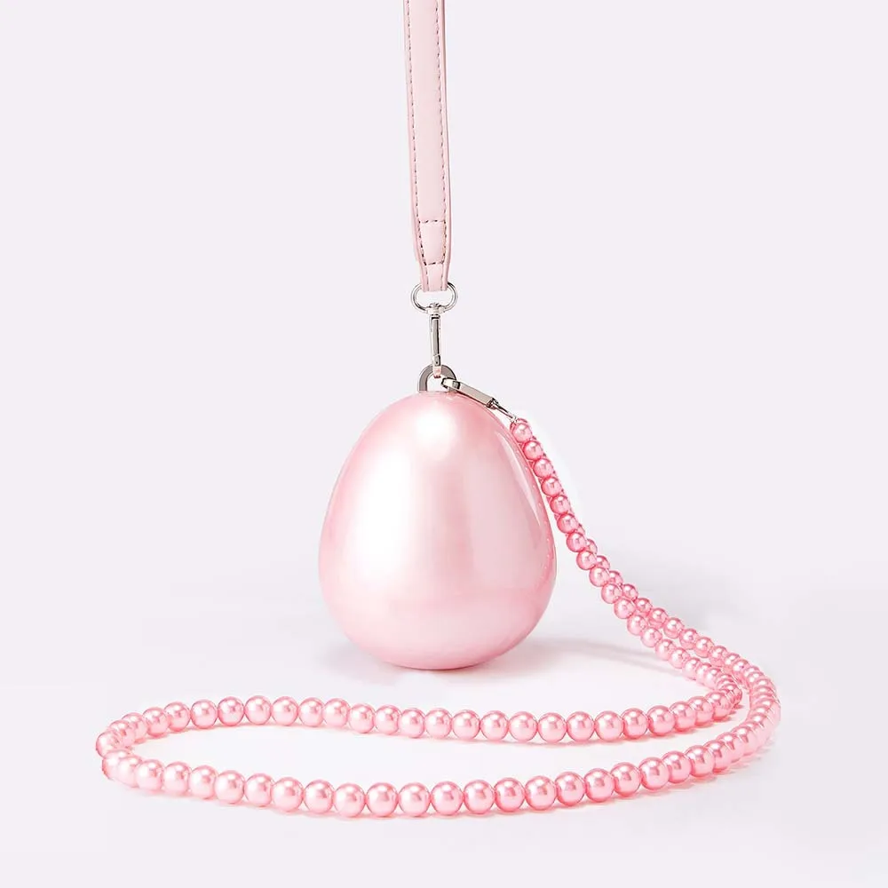 Unique Design Women Acrylic Shell Pearl Evening Bag Fashion Love Bow Clutch Bag Pearl Water Drop Cake Design Luxury Shoulder Bag