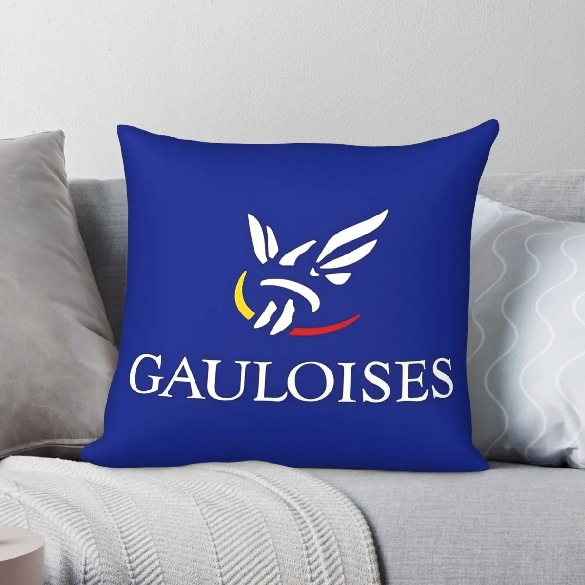 Funda de almohada con diseño de cigarrillos franceses Gauloises, de poliéster, lino, terciopelo, con cremallera, decorativa, para coche