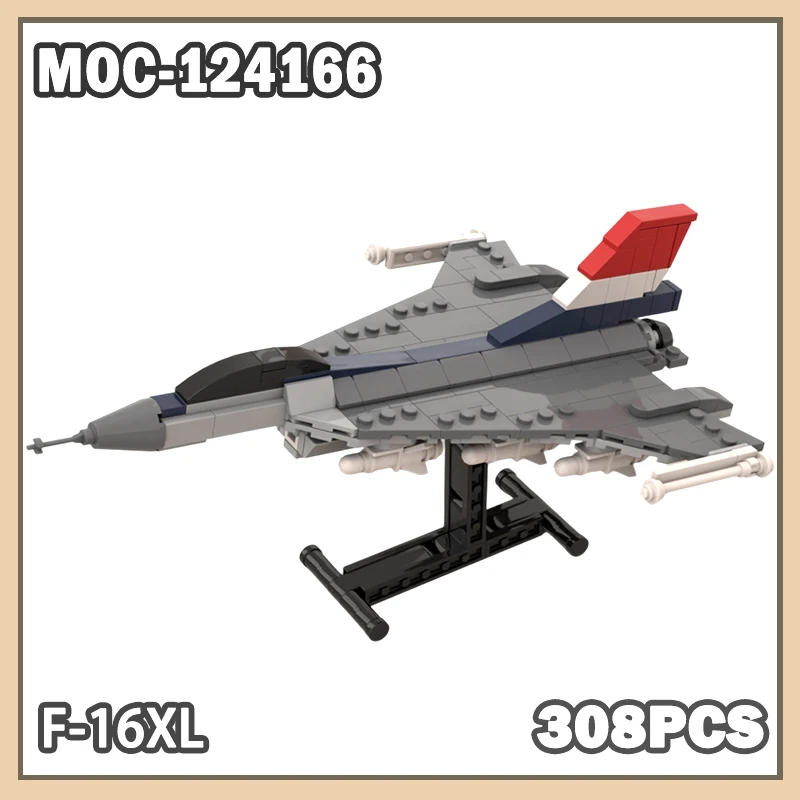 

MOC-124166 F-16XL военная техника креативный истребитель строительные блоки сборка модель дисплей игрушка детские рождественские подарки 308 шт.