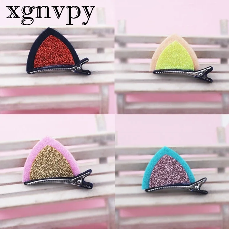 Xgnvpy Lovely Cute Newborn Kids Cat Ears Hair Clip Princess Baby Little Girl Cute Edge Clip Children's Hair Accessories