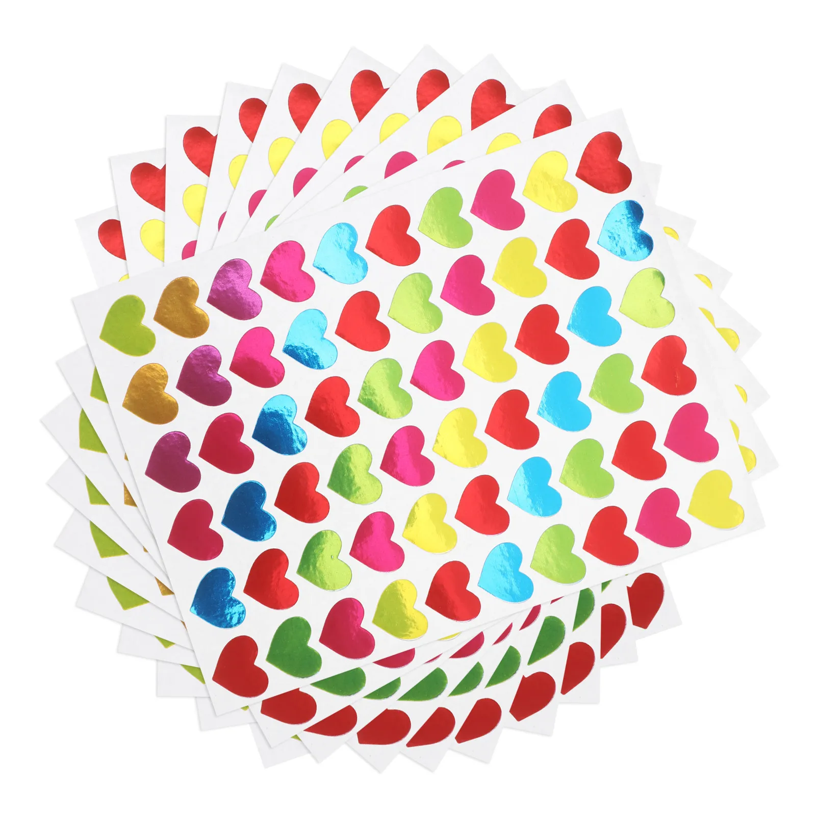 

2100Pcs Heart Shape Stickers Multicolor Self Adhesive Scrapbook Labels Decorative Valentine Mini Stickers for Diaries