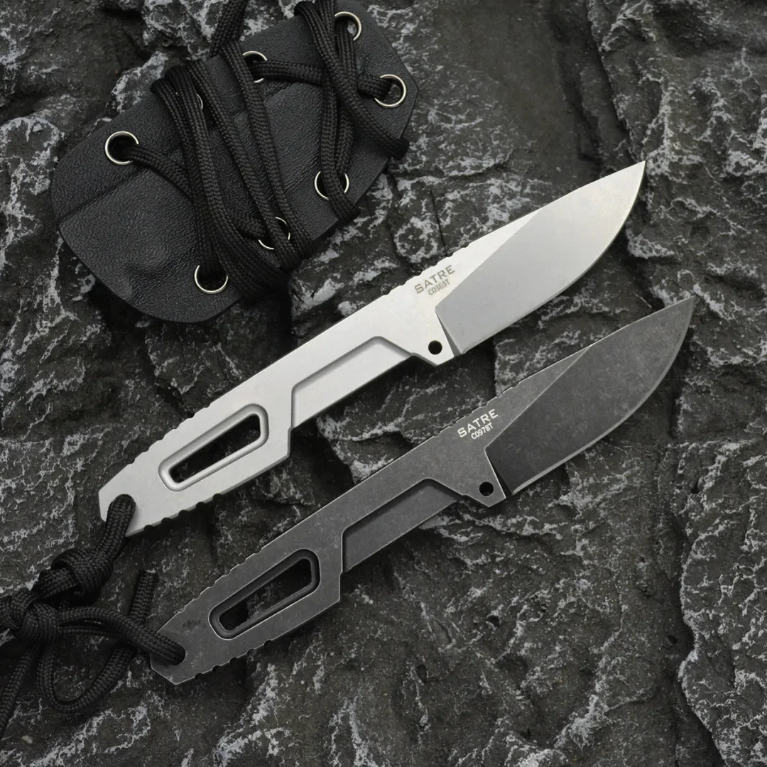 new Small Outdoor Tactical Hunting Tools D2 Steel Survival EDC Pocket Knives Self Defense Gift K Sheath