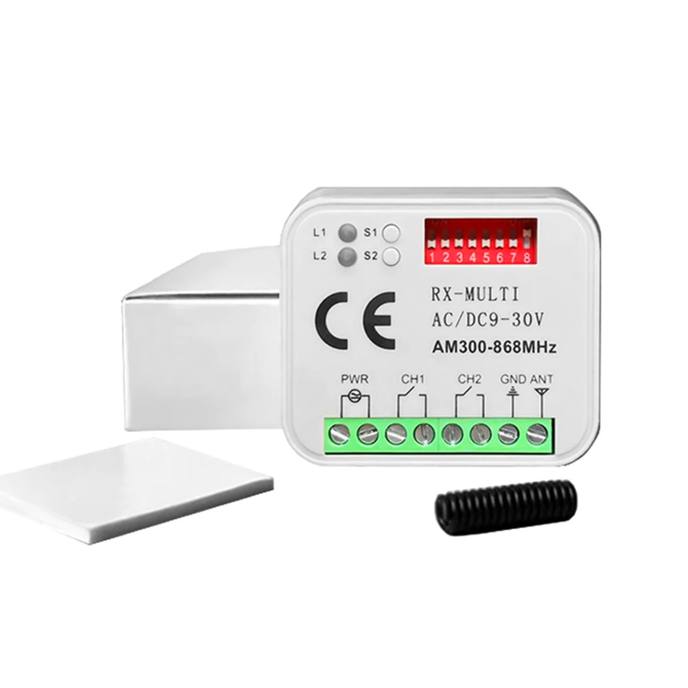 Remote Control Switch Receiver 433MHz 868MHz 390 MHz RX Multi-frequency Receiver AC/DC 9-30V 300-868MHZ For Garage Gate Door