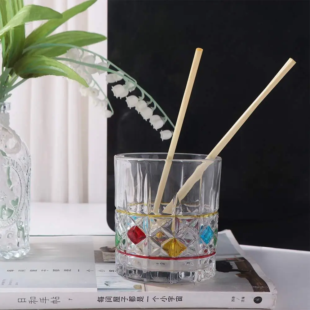 100Pcs 20cm Wheat Drinking Straws Eco-Friendly Natural Environmentally Straws Durable Portable Degradable Straws Drinkware