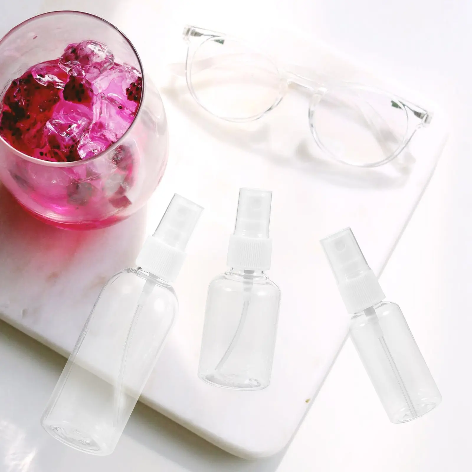 9Pcs Portable Refillable Fine Mist Spray Bottles Clear Travel Liquid Containers for Essential Oils Perfume Face Mist on-The-Go