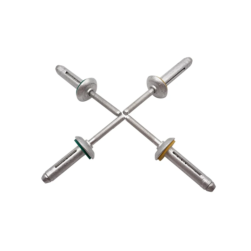 5056/7A03 All Aluminum Fold Type Bulbite Rivet with Washer 5.2mm/6.4mm 20/50/100/200/500Pcs for Soft/Plastic Materials