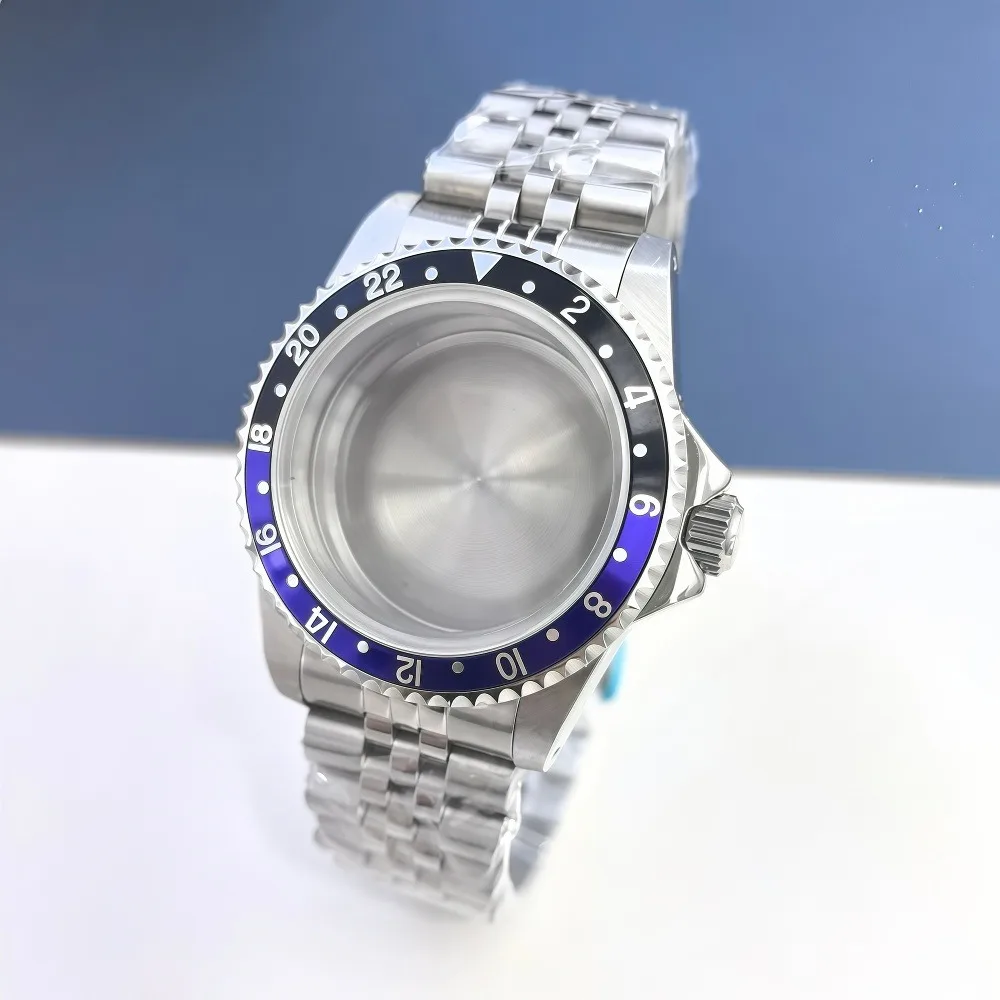 حافظة ساعة كلاسيكية 39.5 ملم مع حركة NH35 NH34 NH36 إطار من الفولاذ المقاوم للصدأ والألومنيوم زجاج مستدير - إكسسوارات الساعة