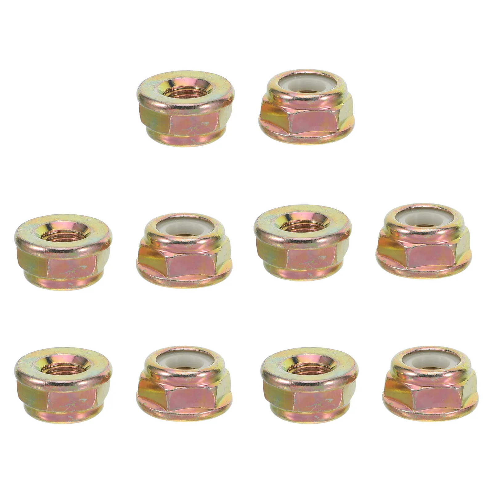 10Pcs Left-Hand Thread Lawn Mower Blade Nut Compatible Anti-Clockwise Flanged Nut Brush Cutter Gear Head Replacement