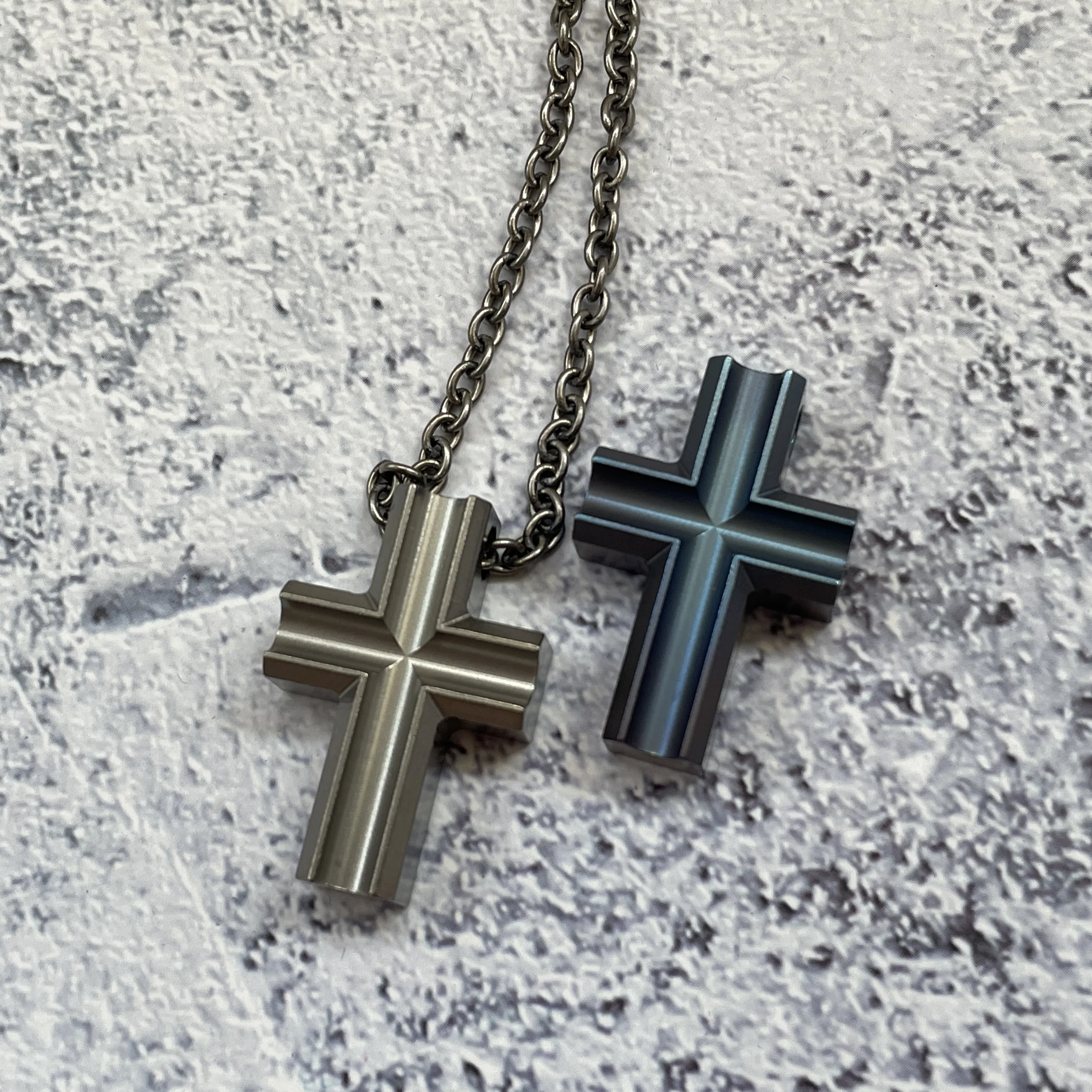 

New Titanium Alloy Cross Pendants Necklace Beads Women Men Birthday Christmas Gifts EDC Tools