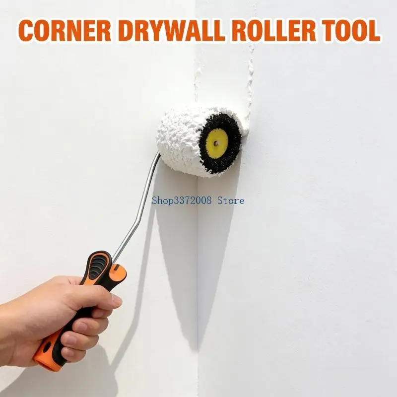 Texture Roller Brush With Replaceable Heads Corner Compound Roller Paint Brush Easy to Clean