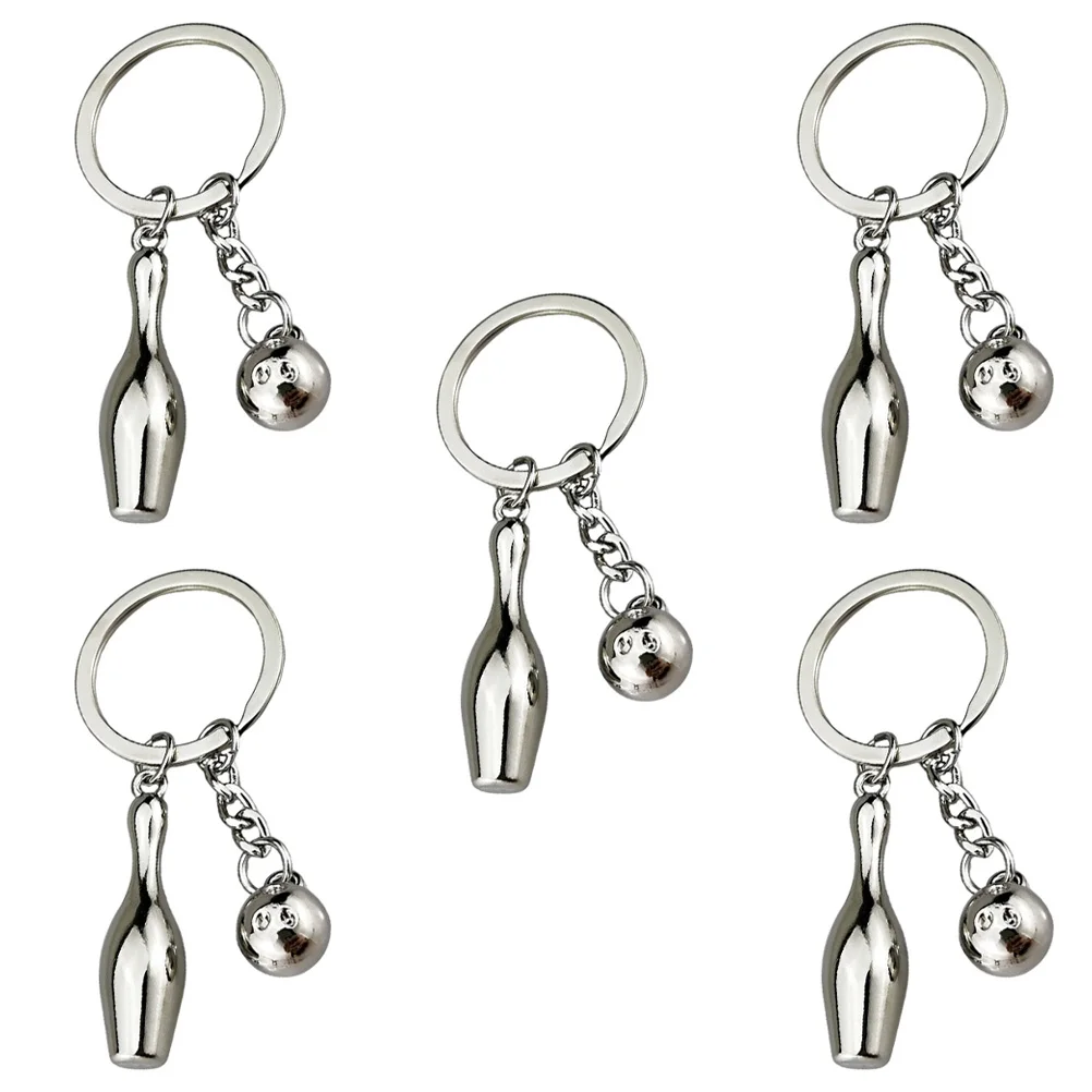 

5pcs Bowling Keychain Pendant Creative Accessories Sturdy Bowling Keychain Gifts Premium Student Gift Material Gifts