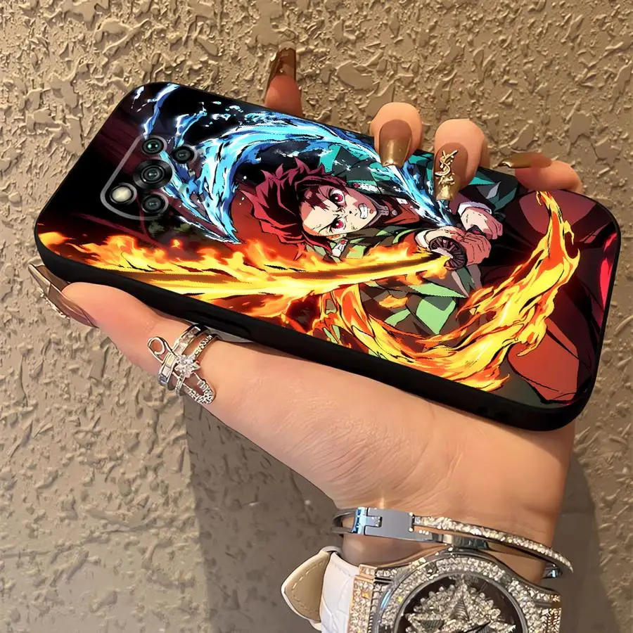 Black Soft Phone Cover Case for Xiaomi Poco C71 M3 M4 M7 Pro C50 F1 C61 M5 C75 F3 X3 X4 X5 X7 Pro C40 Anime D-Demon S-Slayer view 6