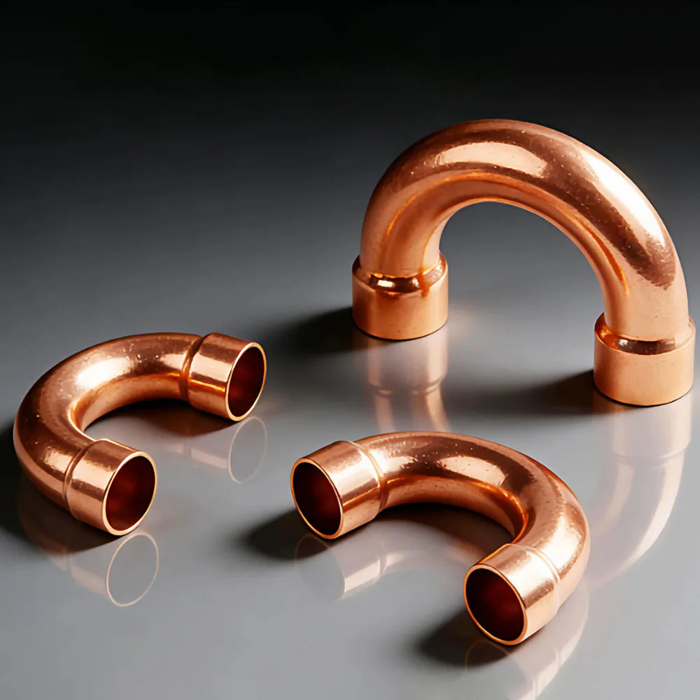 1 Purple Copper U-Shaped Elbow With 180 ° Thickened Socket Welded Air Conditioning Cold Storage Elbow 6.35-38mm