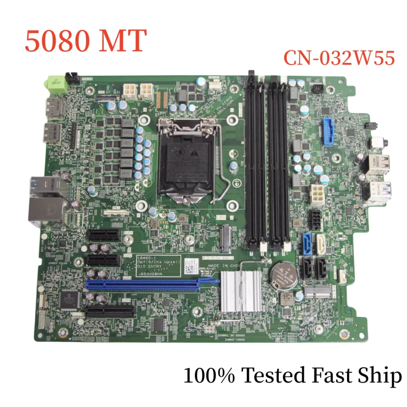 CN-032W55 For Dell Optiplex 5080 MT Motherboard 18460-1 032W55 32W55 DDR4 Support 10th CPU Mainboard 100% Tested Fast Ship