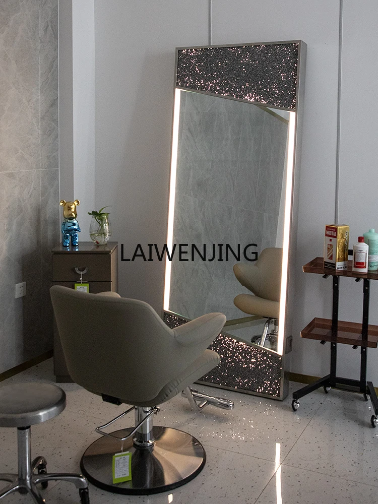 SGF barber shop mirror table floor-to-ceiling double-sided mirror for hair salon